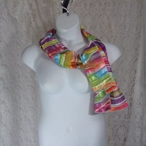 Oblong Silky Rainbow Scarf NWOT  One Size